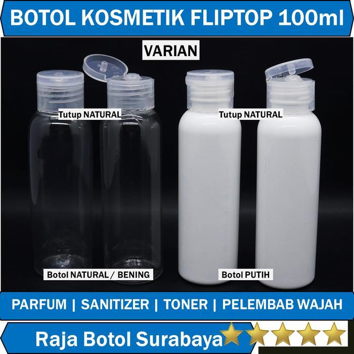 1pcs Botol 100ml tutup fliptop plastik 100 ml digunakan untuk kosmetik hand sanitizer body lotion