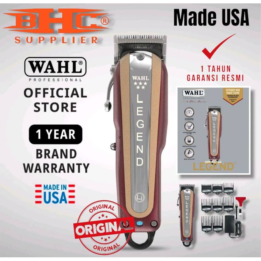 Wahl Legend Cordless Original USA Mesin Cukur Rambut Wireless Tanpa Kabel Universal Pencukur Rambut 