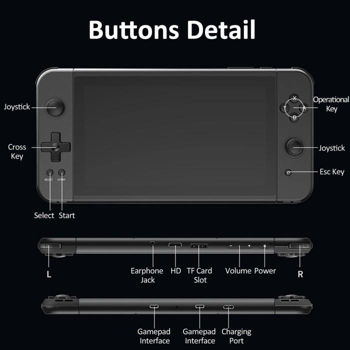 POWKIDDY X70 VIDEO GAME CONSOLE HANDHELD DUAL JOYSTICK BUILT-IN 3500 GAMES 7 INCH