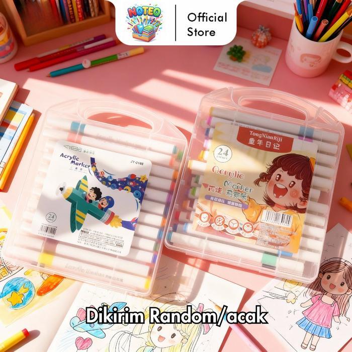 Spidol Akrilik Set Lengkap Varian Warna Permanen Cepat Kering Perlengkapan Menulis YL0305 pens