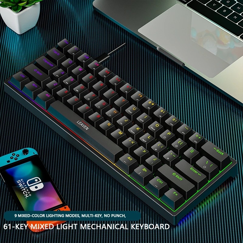 K620 Mini Backlit RGB Gaming Mechanical Keyboard Gamer Mechanic Kit 60 Percent DIY Custom PBT Keycap