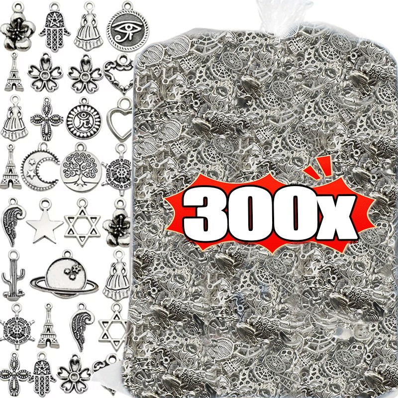 100-300pcs Tibetan Silver Mixed Pendant Animals Charms Beads for Jewelry Making Bracelet Earrings