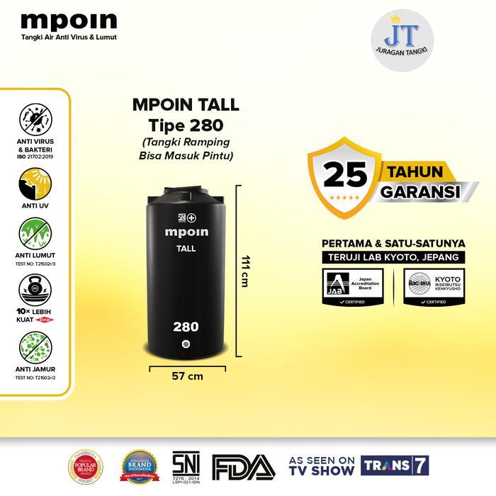 Tangki Air Mpoin Plus 280 Liter Tall Toren Air Tandon Air