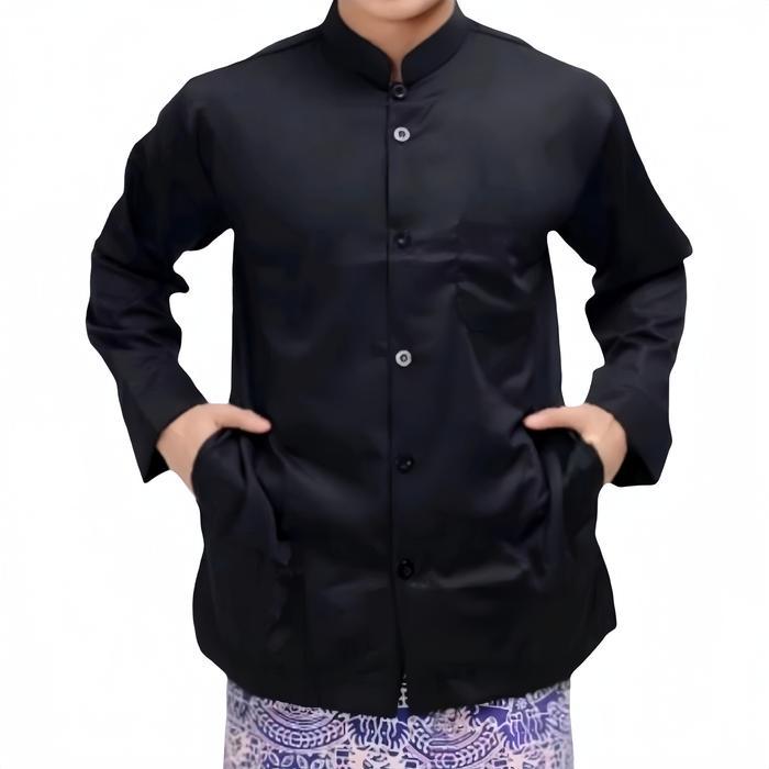 baju koko pria dewasa jumbo XXXL model ammu amu koko haibah habib habaib lengan panjang warna Putih