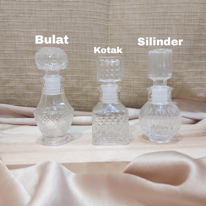 Botol Kaca Kristal Unik Botol Kaca Parfum/ Botol Minuman/ Botol Kaca Kecil Sedang 50 mL