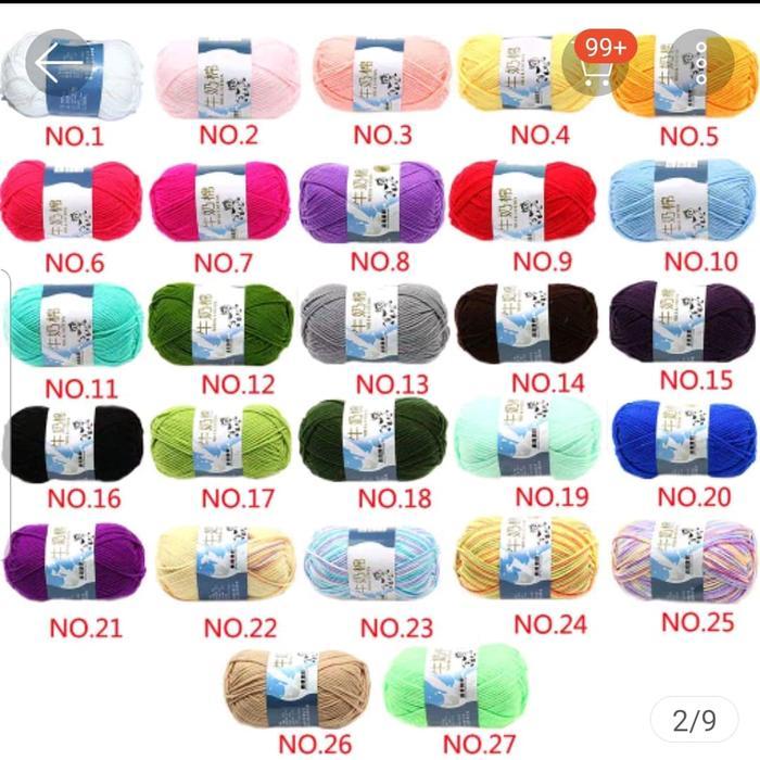 "New" benang rajut soft cotton halus milk cotton import katun halus