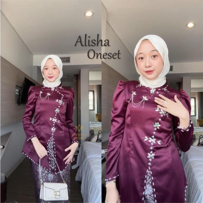 Set Baju Kurung Alisha Rok Songket Terbaru Setelan Pesta Kondangan Modern Muslimah Premium Elegan