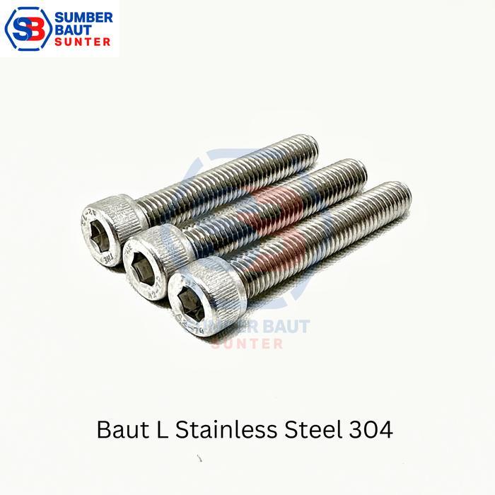 "New" M8x120 Baut L Stainless SS 304 Hex Head Socket Screw 8 x 120