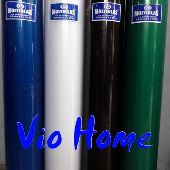 fiber viber plastik penutup pagar polos multiglas. harga per 1 meter