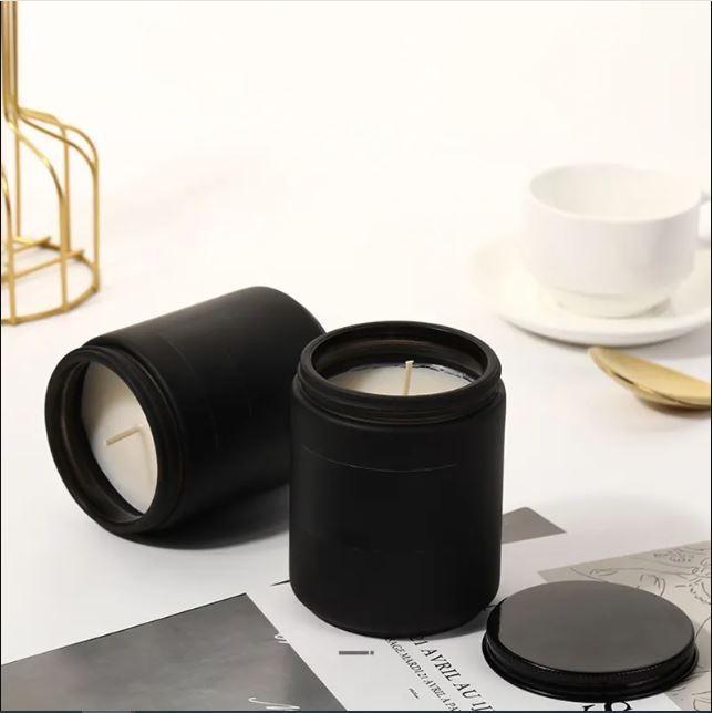 "New" Amber Glass Jar Kaca 270ml Candle Jar Tempat Lilin Hitam Dark Large