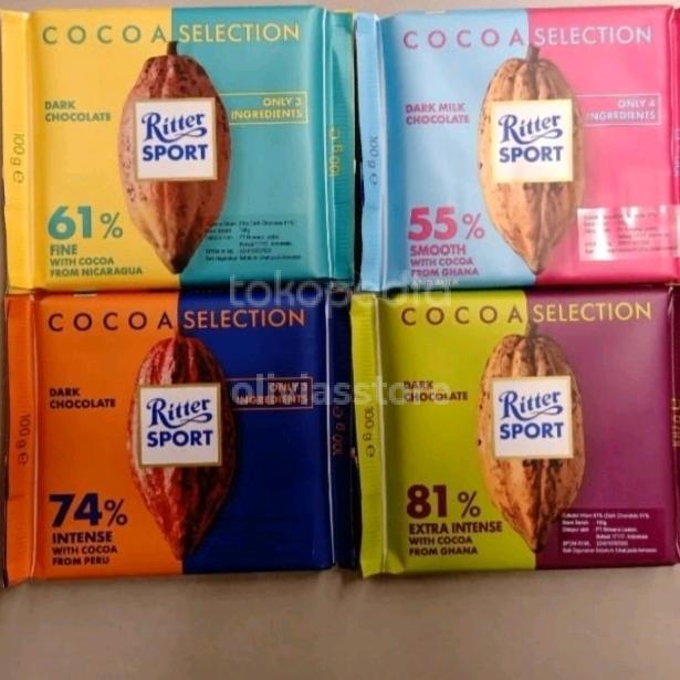 Promo ritter sport dark chocolate 100gr dark cokelat dark coklat promo