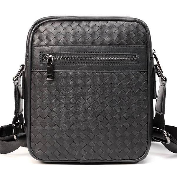 Aerostreet - Leather Concept Henz Tas Selempang Anyaman Kulit Pria Tas Kulit Cowok Hitam