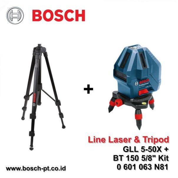 BOSCH GLL 5-50 Professional Line Laser - Waterpass laser 5 line Merah