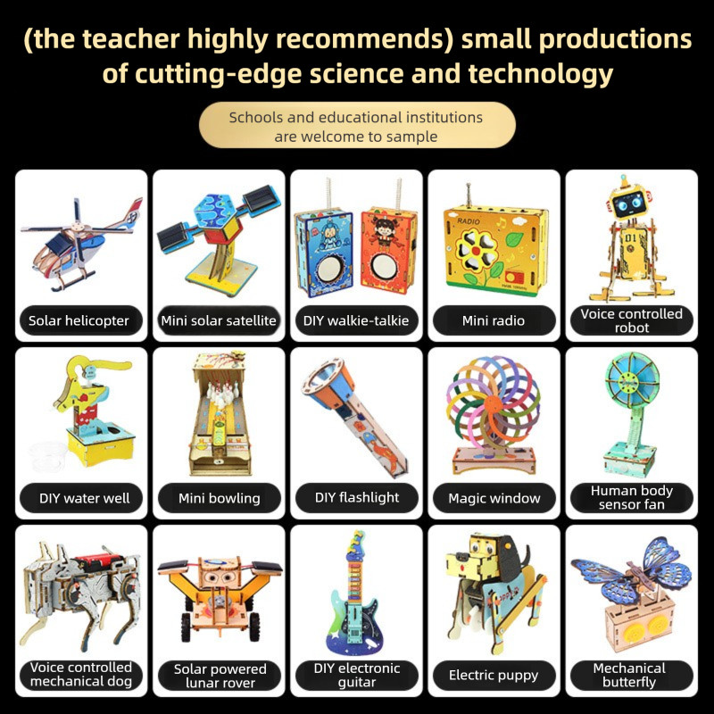 NEW DIY Science Toys Children Educational STEM Projects Kits 3D Assemble Car Boat Model Wood Puzzle 