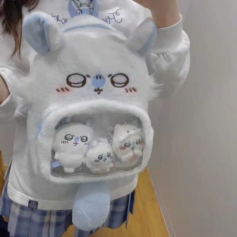 Anime Chiikawa Momonga Plush Bag 2026 New Good Looks Girly Heart Cute Backpack Cartoon Kawaii Lovely