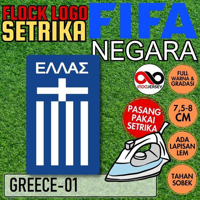 Patch Badge Emblem Flock Setrika iron-on Baju Jersey Logo FIFA NEGARA GREECE YUNANI [01]