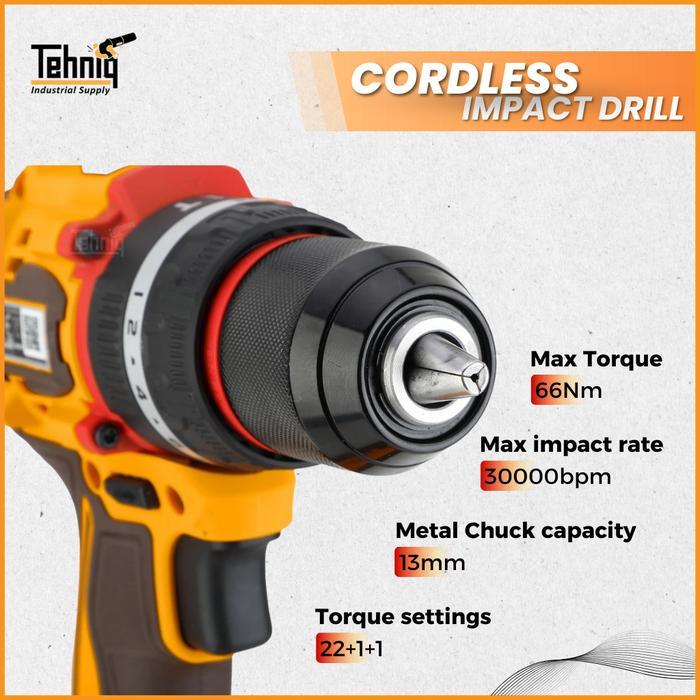 Ingco CIDLI20668 Mesin Bor Tembok Beton 20V / Brushless Impact Drill 13mm Ingco CIDLI20668 Gratis