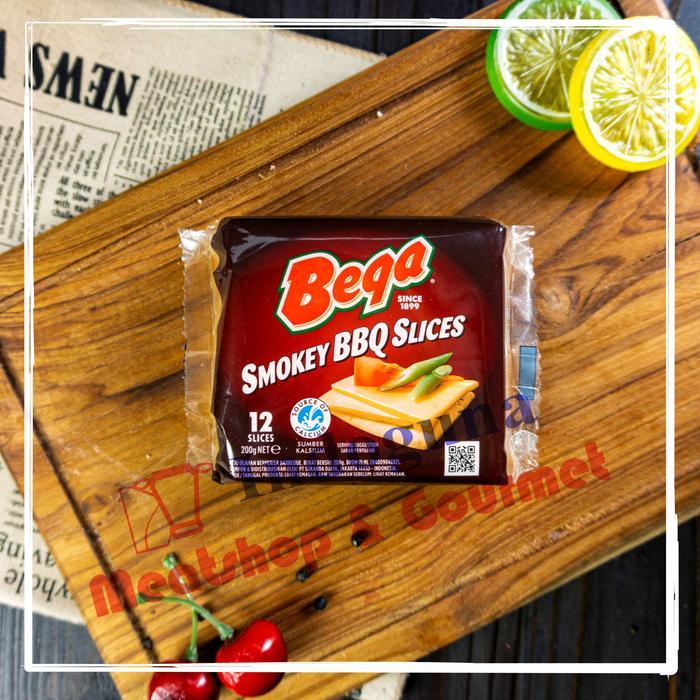 BEGA SMOKEY BBQ CHEESE 12 SLICES 200GR KEJU RASA SMOKEY BBQ