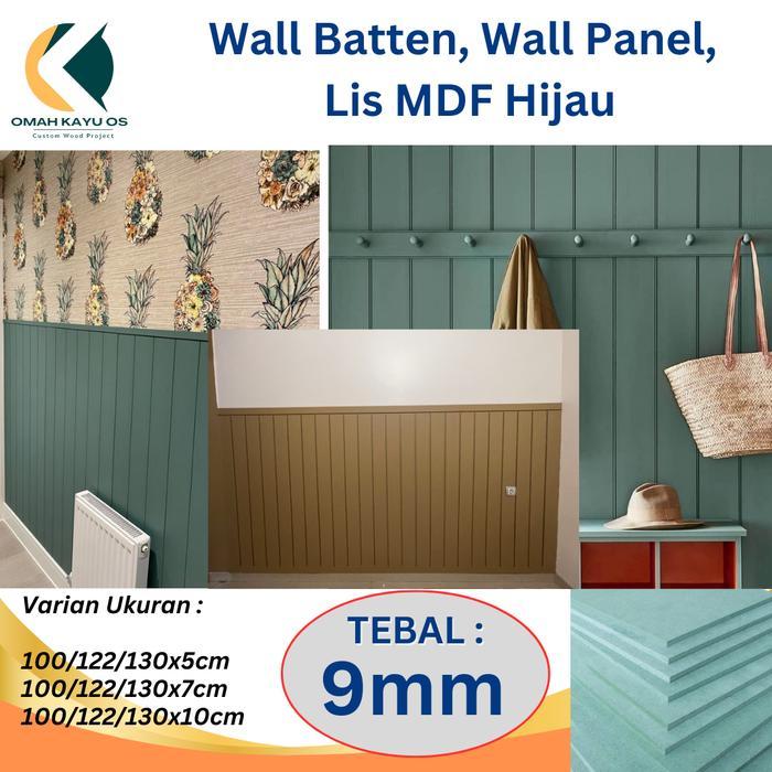 "New" Wall Batten Mdf Hijau / Wall Panel MDF / Dekorasi Dinding MDF Lis MDF