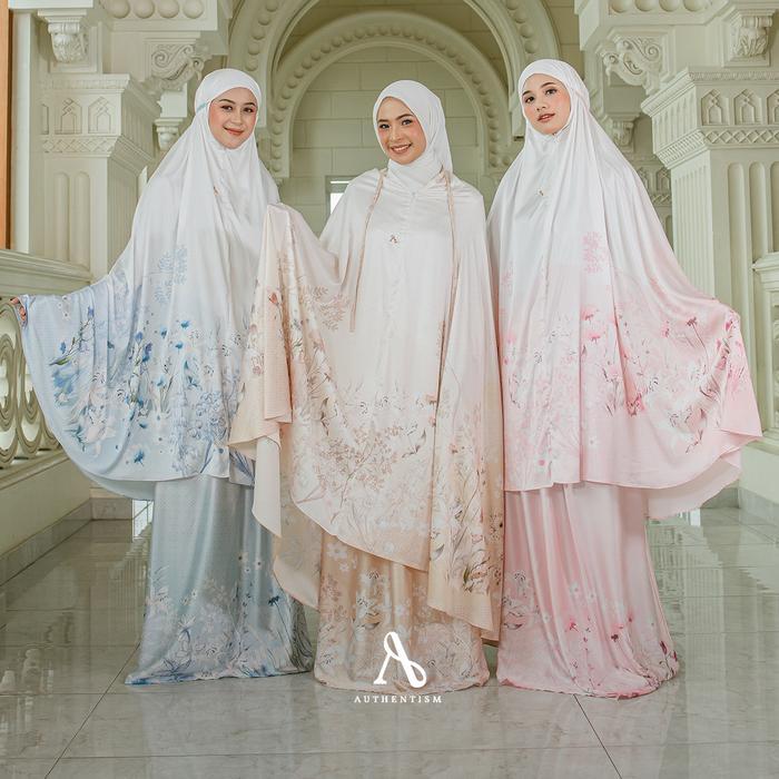 AUTHENTISM ID Haleema Prayer Set - Mukena Silky Premium Dewasa Motif Print Elegan