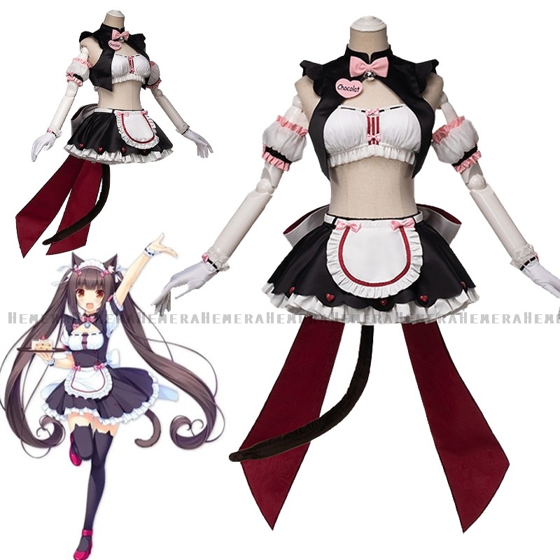 Anime Cafe Maid Nekopara Chocolate Vanilla Cosplay Costume Uniform Halloween Carnival Lolita Dress