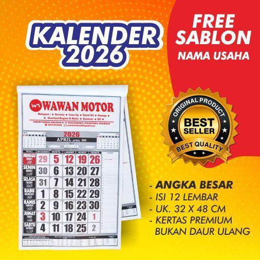 "New" KALENDER 12 LEMBAR + SABLON NAMA USAHA