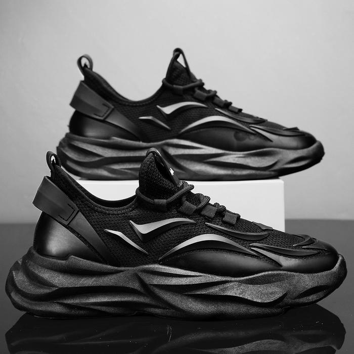 Keeping Sepatu Running Pria Fleksible Sepatu Pria Sneakers Putih Hitam Polos Cowok Sepatu Kets