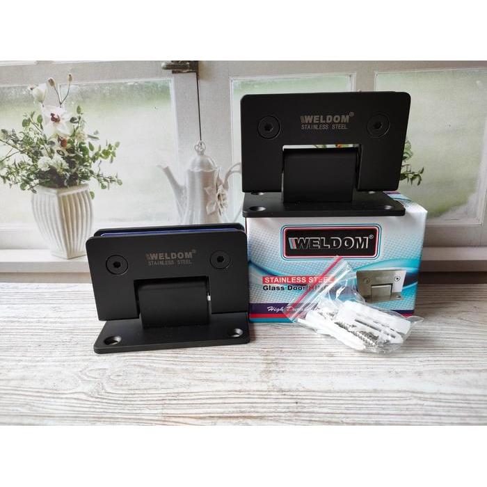 Shower Hinges/ Engsel Shower / Engsel pintu Kaca Warna Hitam