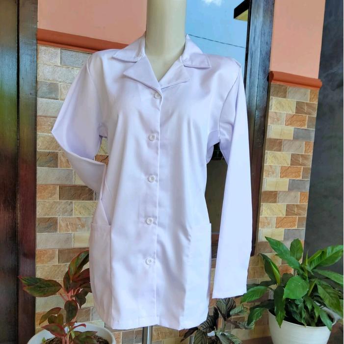 DISKON BAJU PERAWAT.BAJU GURU.SERAGAM PPPK.SERAGAM ASN.BAJU PDH PUTIH CEWEK SAKU BAWAH Panjang