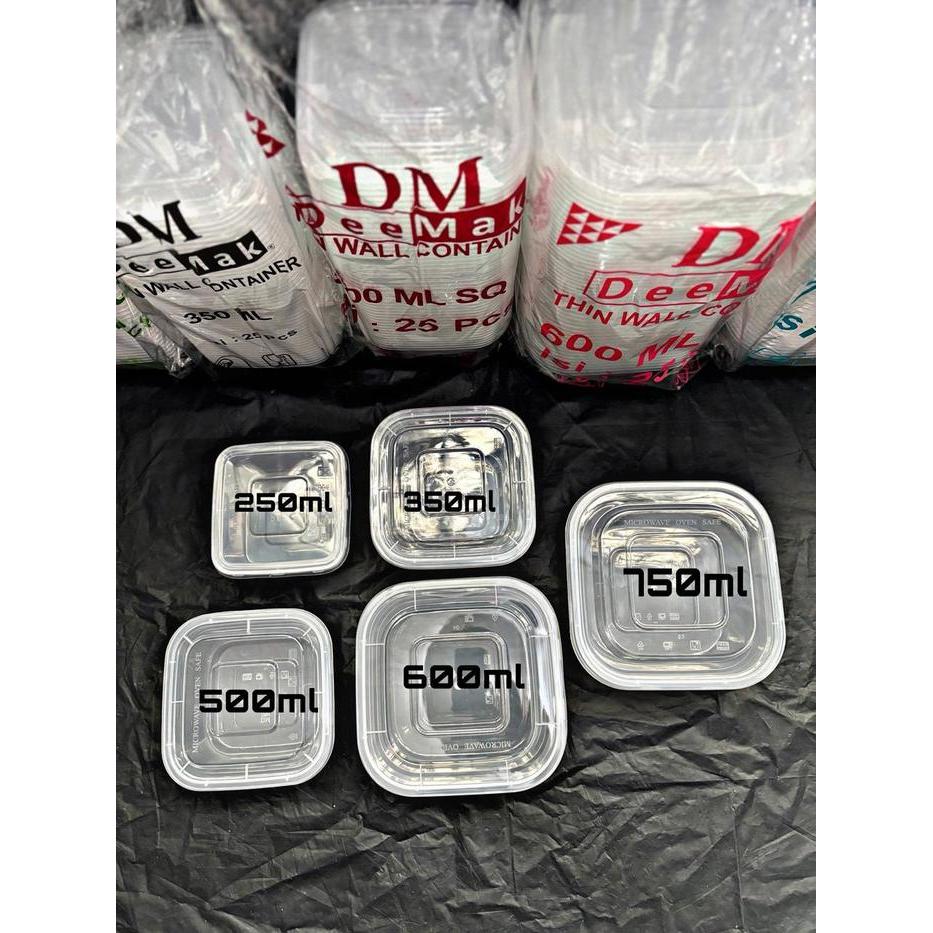 THINWALL MEREK DM SQ KOTAK KECIL/KOTAK MAKAN PLASTIK 750ML ISI 50 SET