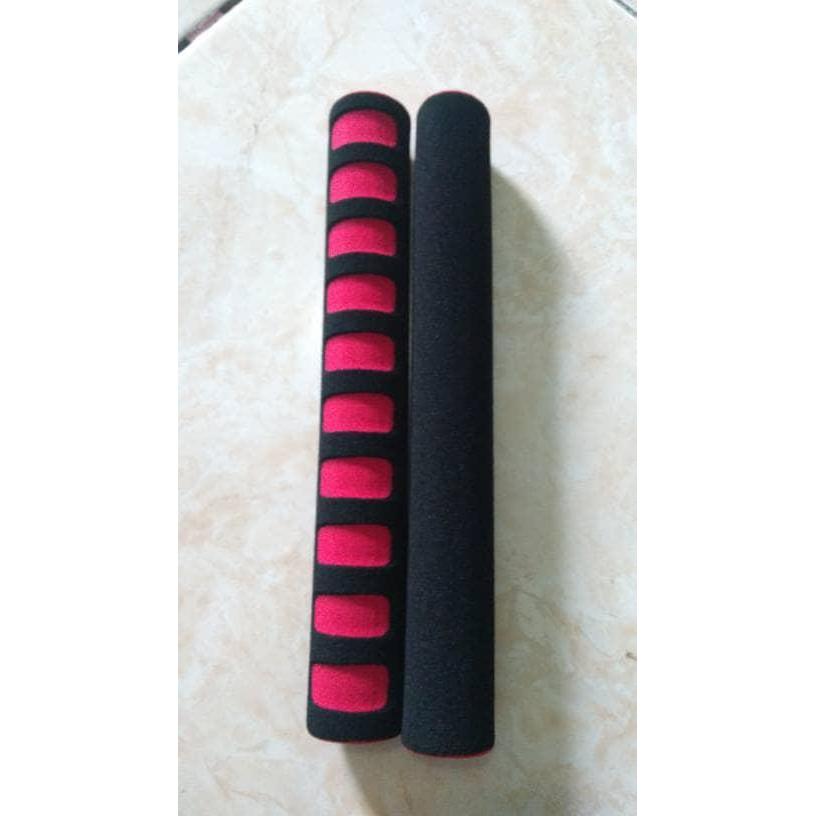 Hand Grip Sepeda Busa Merah Hitam
