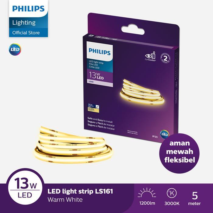 Lampu Philips LED Strip LS161 COB 13W 3000K 5M 24V Kuning