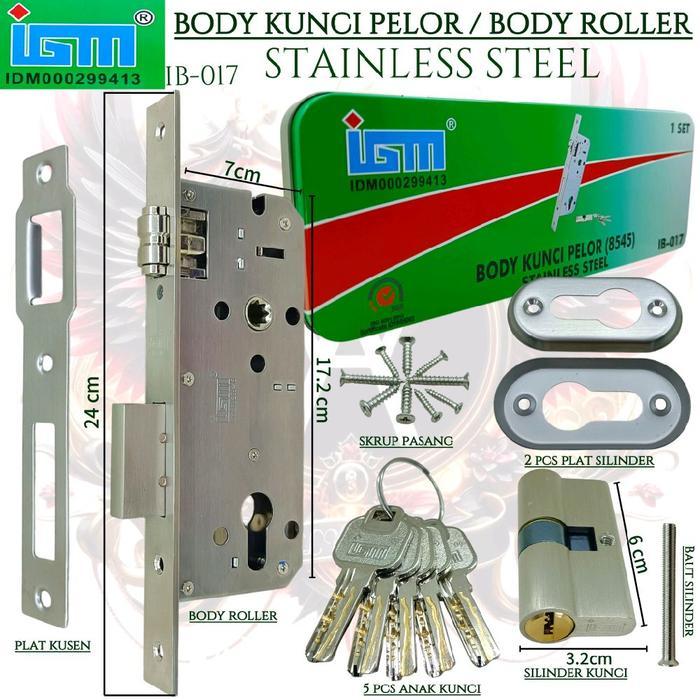 IGM body kunci roller 1set lengkap / body pelor / body kunci pelor besaR kaleng Kualitas Premium