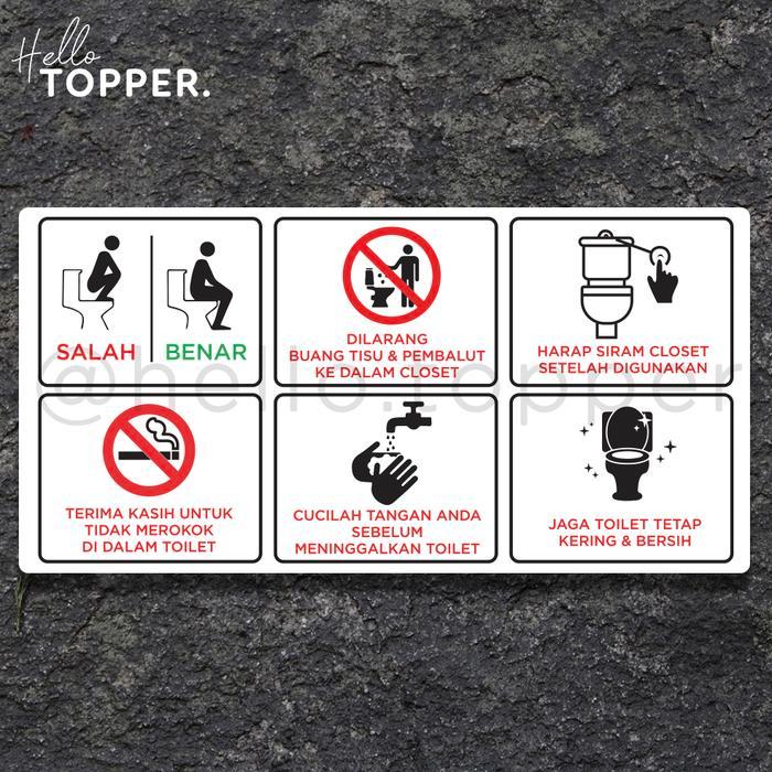 Sign Peraturan WC Aturan Toilet Acrylic Putih Sign Board Akrilik
