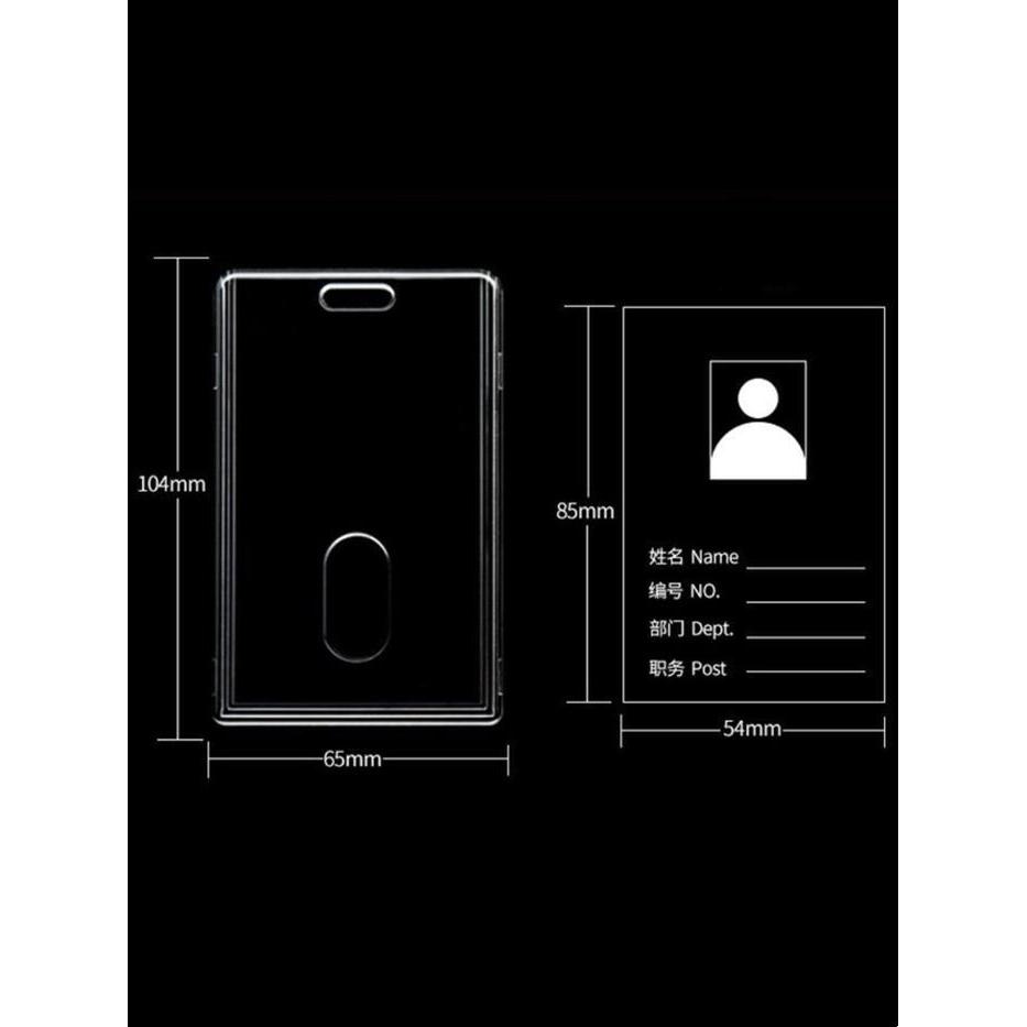 Holder Id Card Acrylic Id Card 2 sisi Tempat Kartu Id Card Member Name Tag Acrylic DIY
