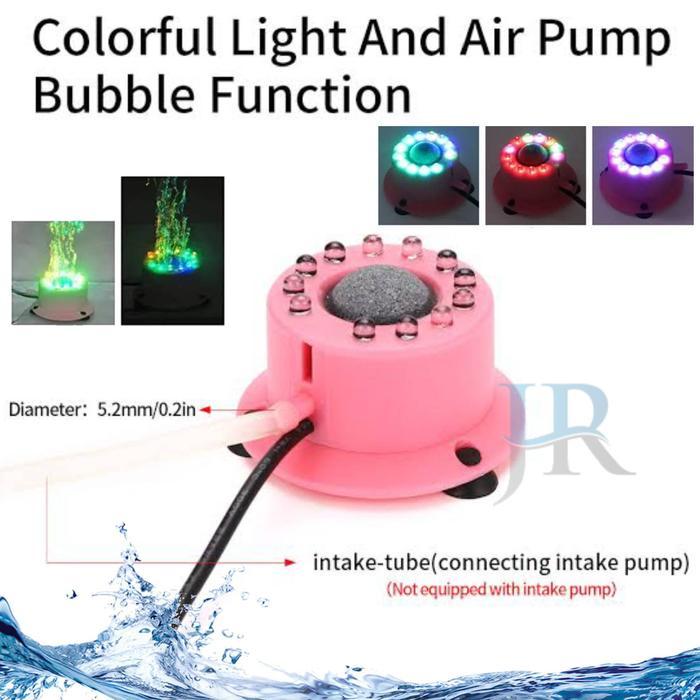 Lampu batu aerator gelembung udara colorful light bubble aquarium