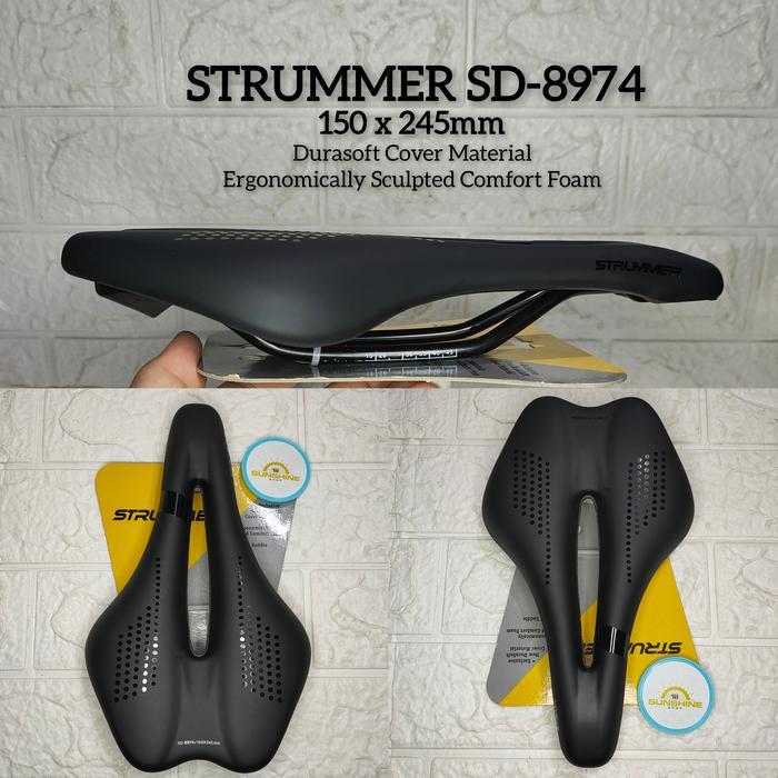 Sadel Sepeda Lipat BMX Minivelo STRUMMER SD 8974 Flat Saddle Empuk