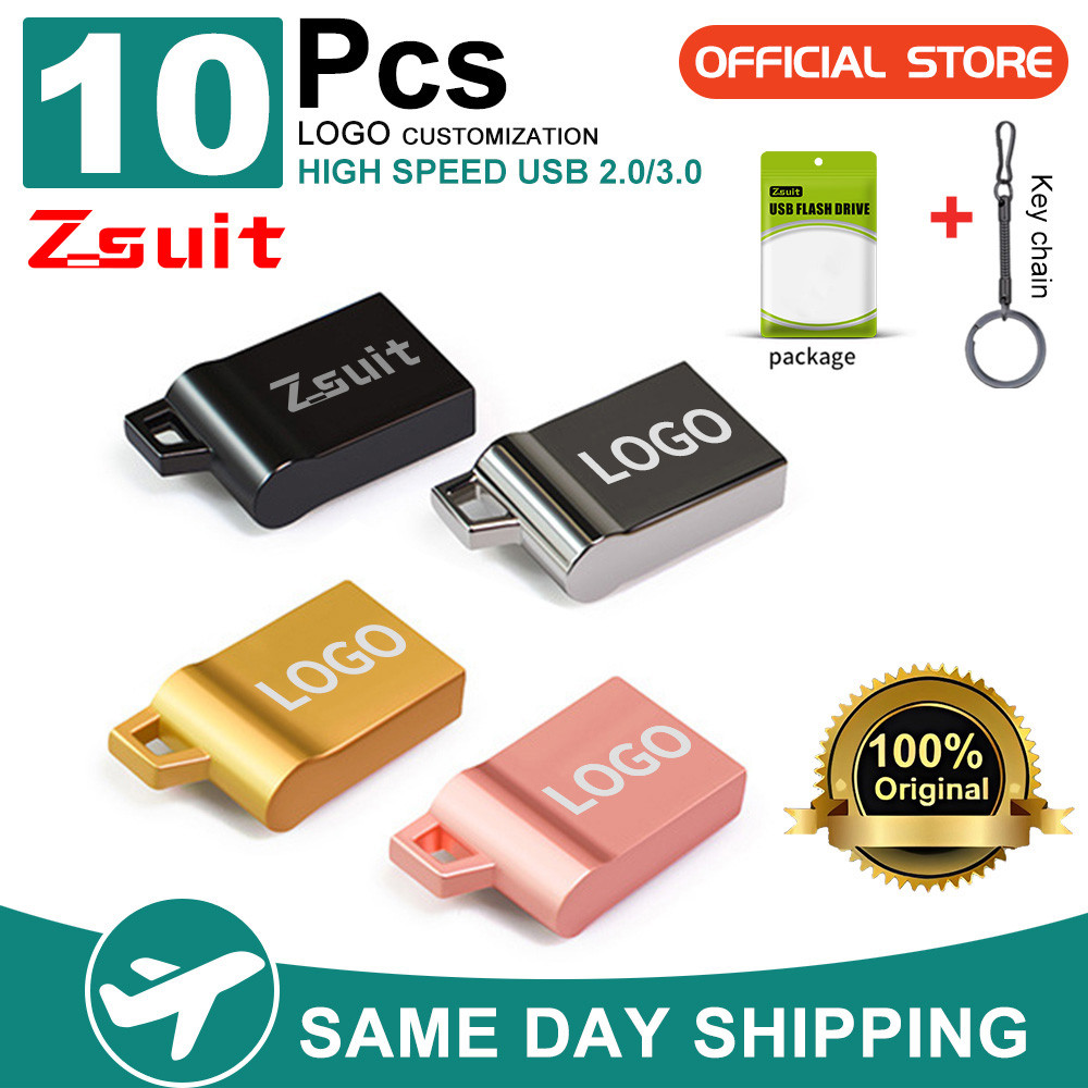 Zsuit 10PCS Mini USB Sticks 4G 8G Pen Drive 16GB High-Speed USB Flash Drive 64GB Free Logo Gift