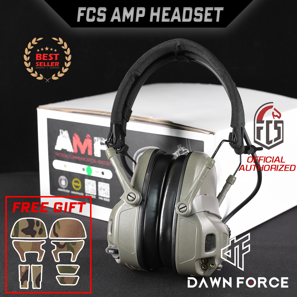 2024 New Full Digital Dual DPS FCS-Tactical FMA AMP Tactical Headset Communication with V20/V60 PTT