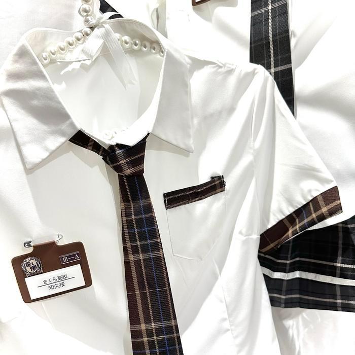 Sexy Lingerie Japaese Mini Skirt Cosplay Set Seragam Siswa Kostum 2A183