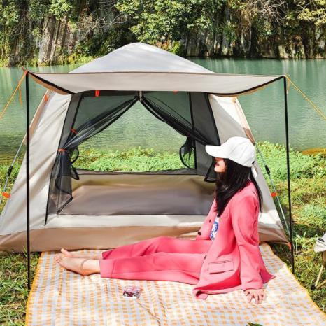 Tenda Camping Kemping Lipat Otomatis buka Quick Open Anti UV Rain Proof Outdoor Kapasitas 3-4 orang