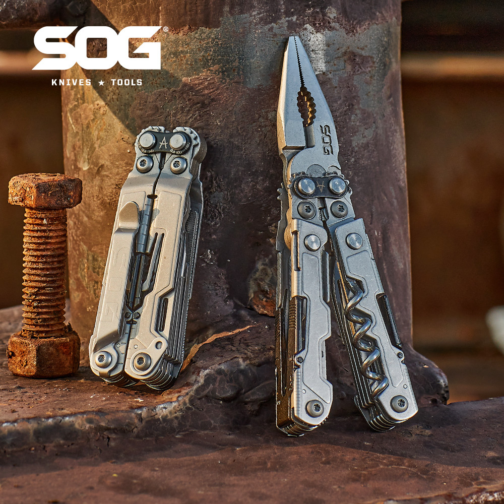SOG 19 in 1 PowerLitre Folding Pliers Knife EDC Mini Multi-Tools Pocket Scissor Portable Outdoor