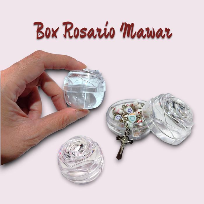 Box Perhiasan Mawar Kalung Rosario Wedding Ring Organizer Akrilik Murah