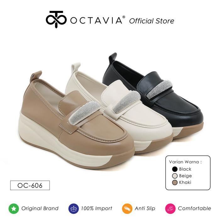 Octavia Sepatu Sneakers Casual Highsole Wedges Wanita #Oc-606