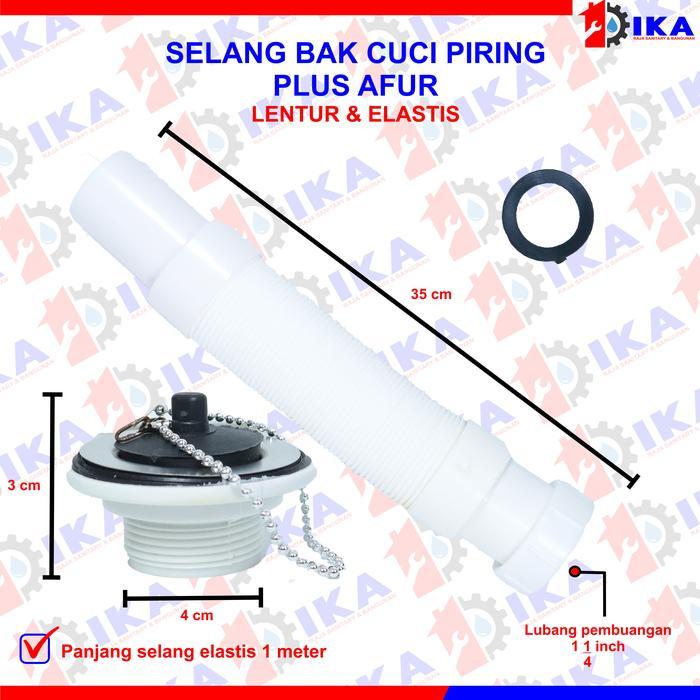 Selang bak cuci piring 11/2" +Afur saringan PVC stainless kualitas bgs