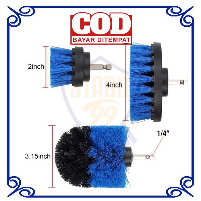 Sikat Drill Brush Untuk Mata Mesin Bor Poles Gosok Jok Karpet Velg Mobil