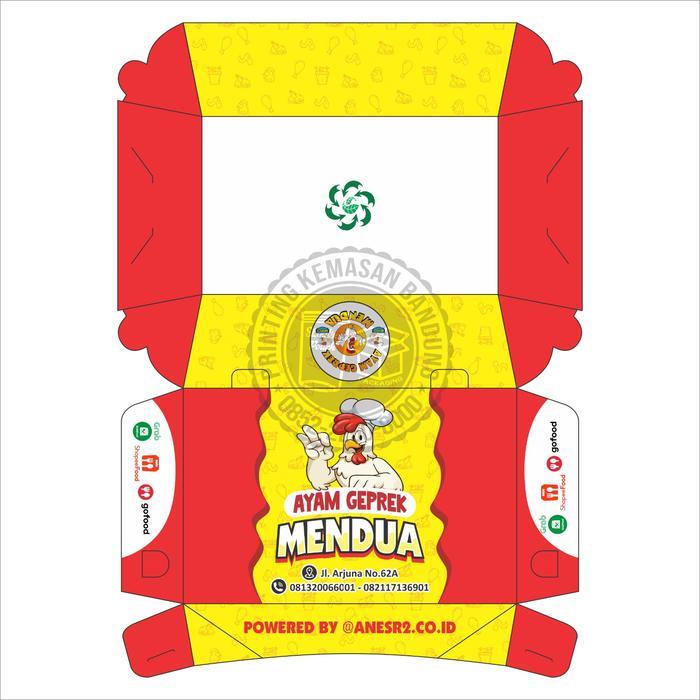 Snack Box Lunch Box Custom Full Color Bahan Duplek310gsm Fried Chicken