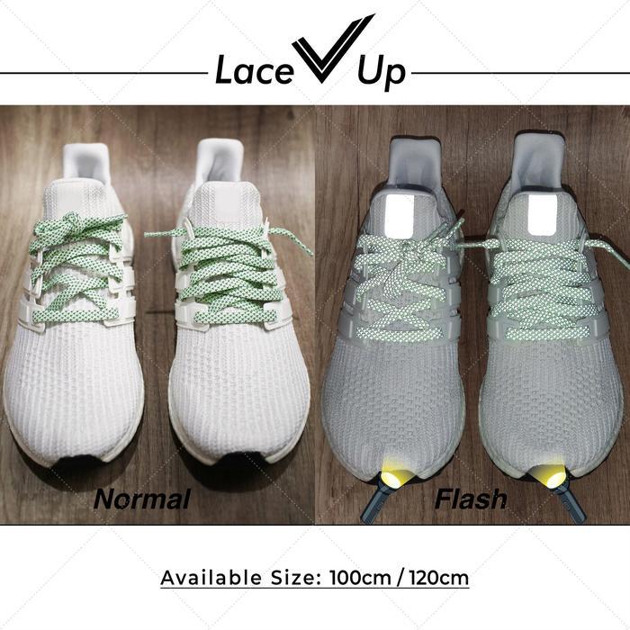 SALE Tali Sepatu Aero Green Alphaedge 4D, ZX4000 Shoelaces 3M Flat Reflective TERMURAH