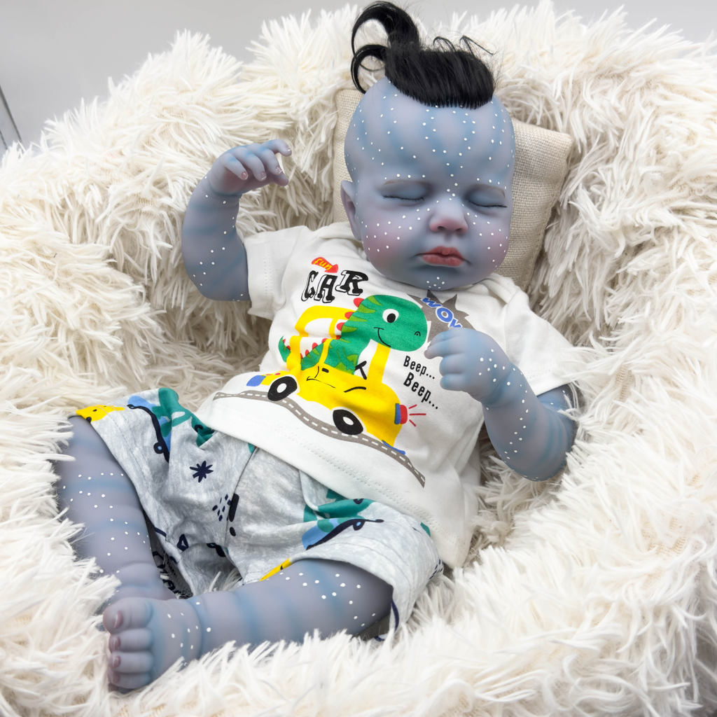 Npk 19Inch Avatar Loulou Lifelike Reborn Baby Doll Collectible Art Doll Soft Silicone Bebe Doll
