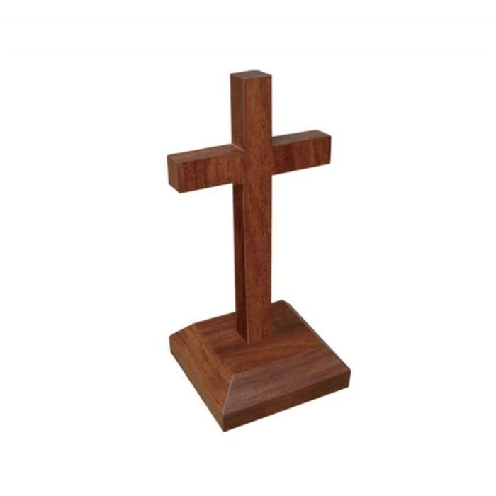 Salib Duduk Kristen Kayu 20Cm - Salib Duduk Kayu Kristen - Salib Kayu Gethsemane Wood